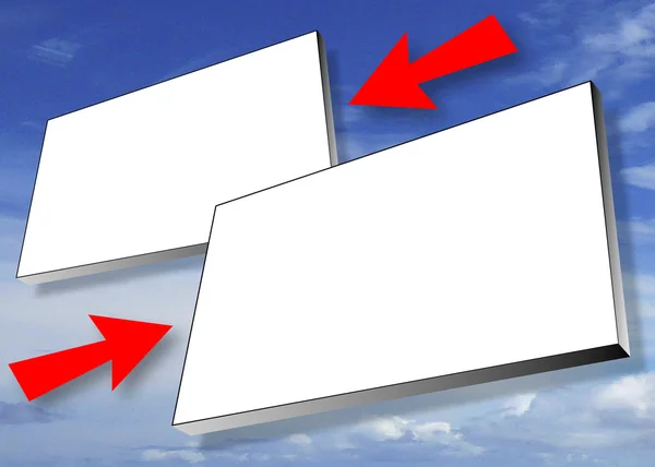 Два рекламных щита в небе — стоковое фото