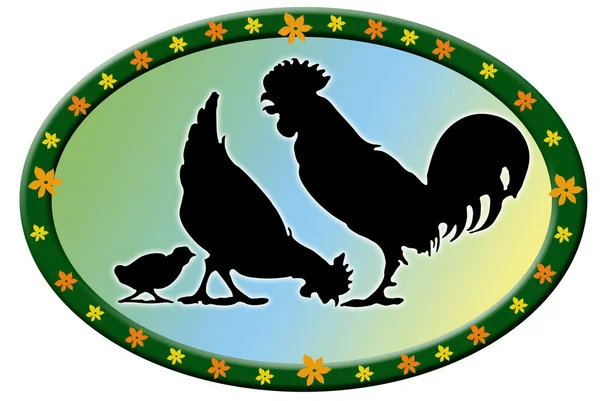 Kyckling familj — Stockfoto
