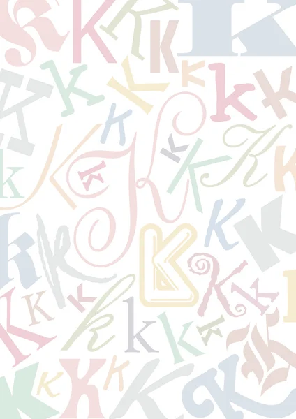 手紙 k と背景 — ストックベクタ