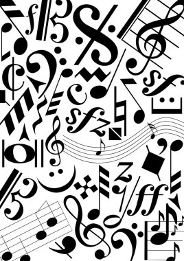 Music notes and signs clipart