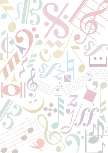 Pastel colored music notes — Stock Vector