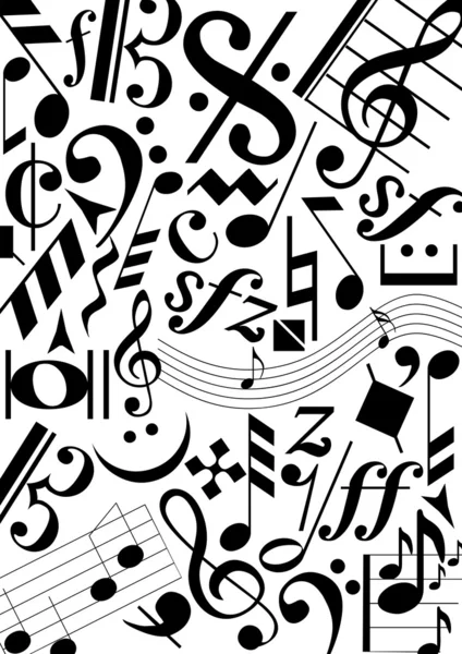 Музичні ноти та знаки — стоковий вектор