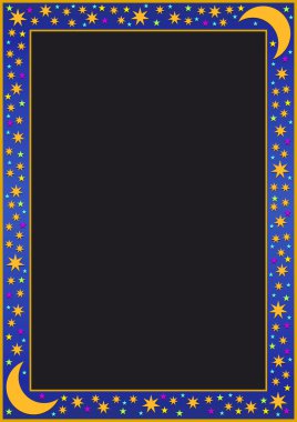 Blue border with many stars clipart