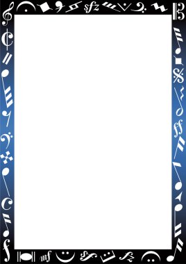 Border with music signs clipart