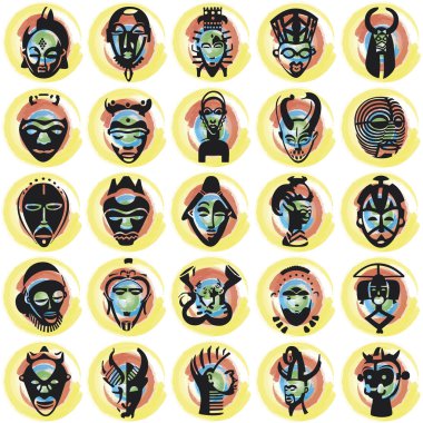 African masks clipart