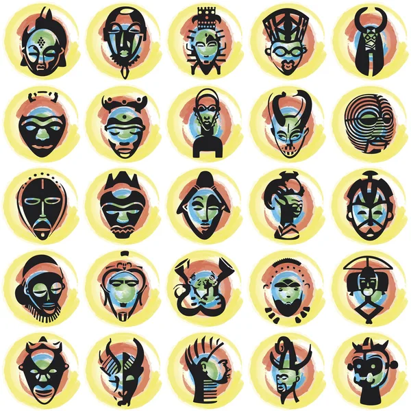African masks — Stock Vector