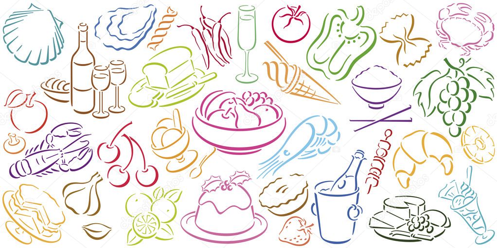 Background with food symbols