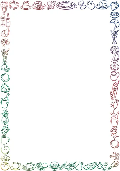 Кордон з різнокольорових харчових символів — стоковий вектор