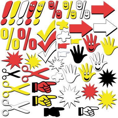 Graphic signs and symbols clipart