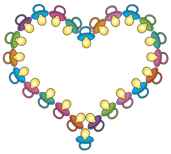 Coeur de sucettes colorées — Image vectorielle