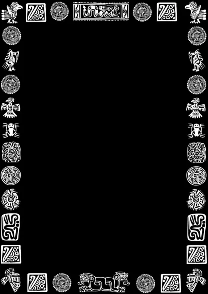 Чорний фон з білими мексиканськими знаками — стоковий вектор