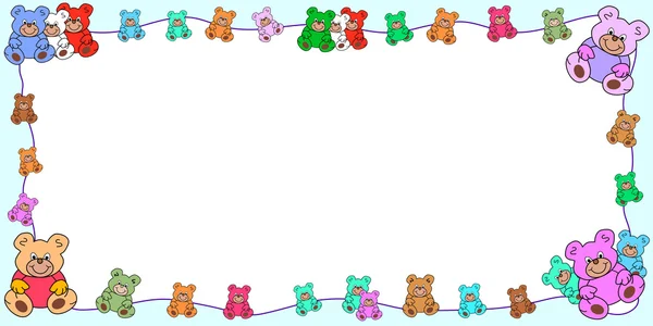 Border out of teddies — Stock Vector