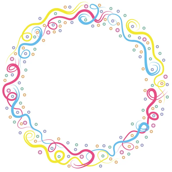 Bordure ronde colorée hors lignes et points — Image vectorielle