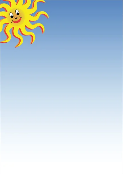 Modrá obloha se smál slunce — Stockový vektor