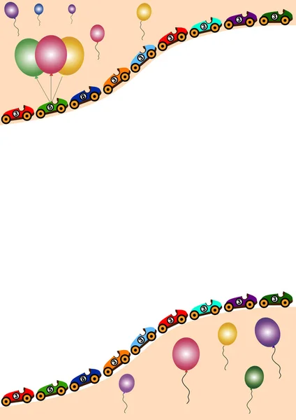 Malá auta a balónky — Stockový vektor