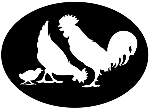 鶏の家族 — ストックベクタ