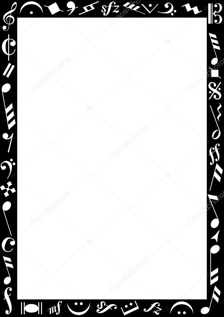 Black border with music signs