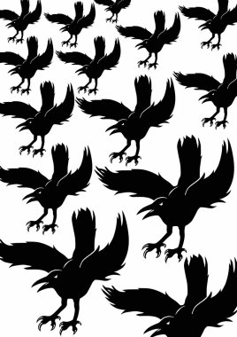 Background black crows clipart