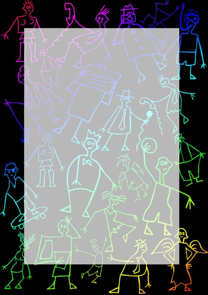 Figure colorate con cornice trasparente — Foto Stock