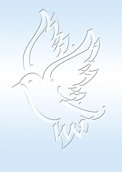 Blue background with white dove — Stock Photo, Image