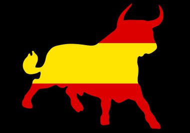 Bull in spanish colors clipart