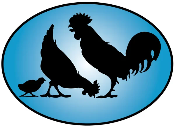 Familia de pollos — Vector de stock
