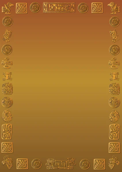Золотой фон с мексиканскими знаками — стоковый вектор