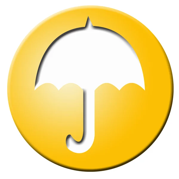 Gouden knop met paraplu — Stockfoto
