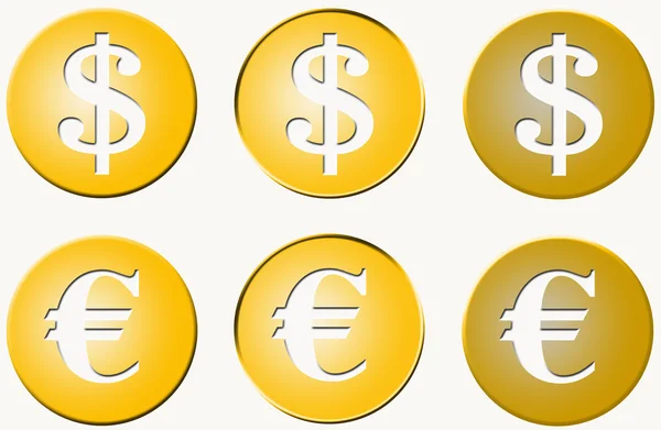 Tasten mit Dollar und Euro — Stockfoto