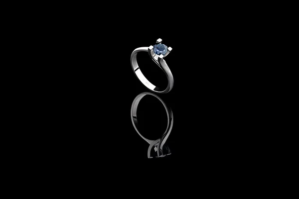 Ring with sapphire — Stock Photo, Image