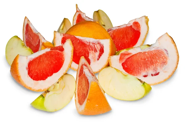 Apple slices and grapefruit — Stock Photo, Image