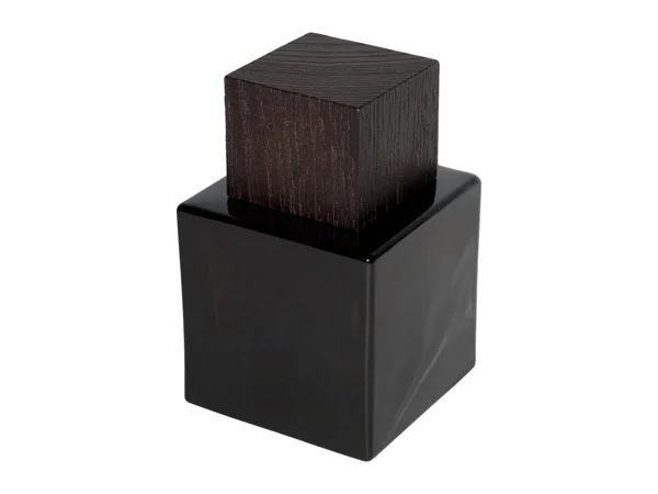 Black cube perfume — Stock Photo, Image