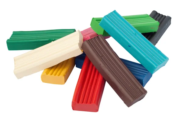 Купка кольорових пластикових цеглин — стокове фото