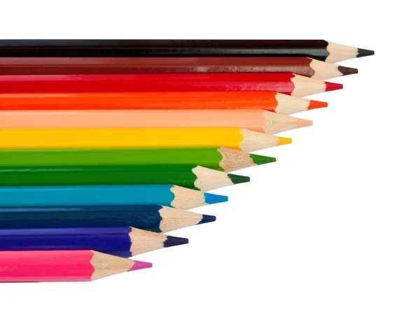 Σειρά από χρωματιστά μολύβια — Φωτογραφία Αρχείου