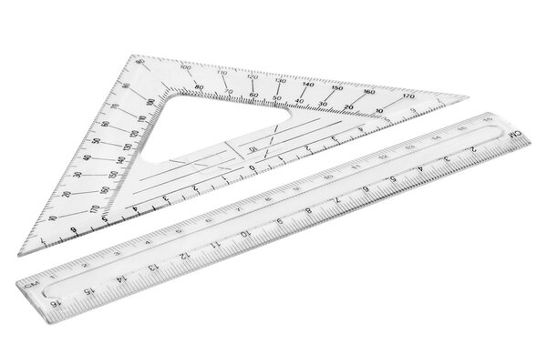 Set of plastic transparent rulers