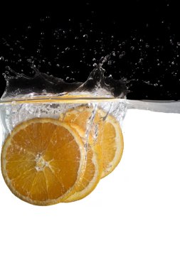 Orange slices in water clipart