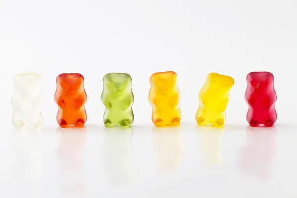 Fila de osos de gelatina Imágenes de stock libres de derechos