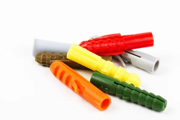 Siete tapones coloridos rawl — Foto de Stock