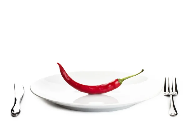Chili auf einem Teller — Stockfoto