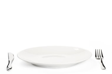 Plate with cutlery clipart