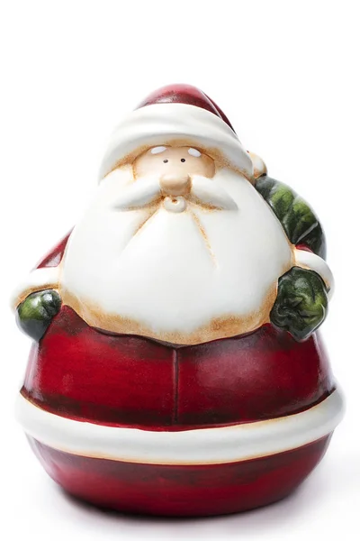 Fat red green santa figurine — Stock Photo, Image