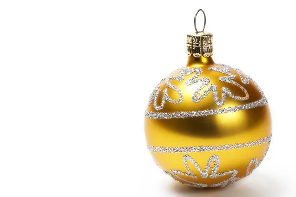 Pallone di Natale dorato con stelle scintillanti — Foto Stock