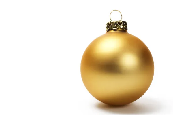Bola de Navidad aburrida de oro Imagen de archivo