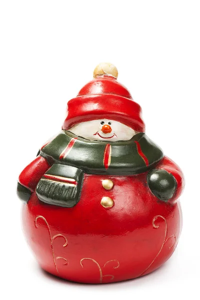 Muñeco de nieve gordo rojo Imágenes de stock libres de derechos