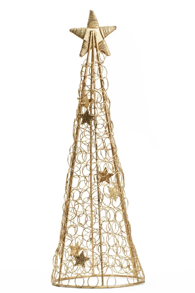 金色の金属製のクリスマス ツリー — ストック写真