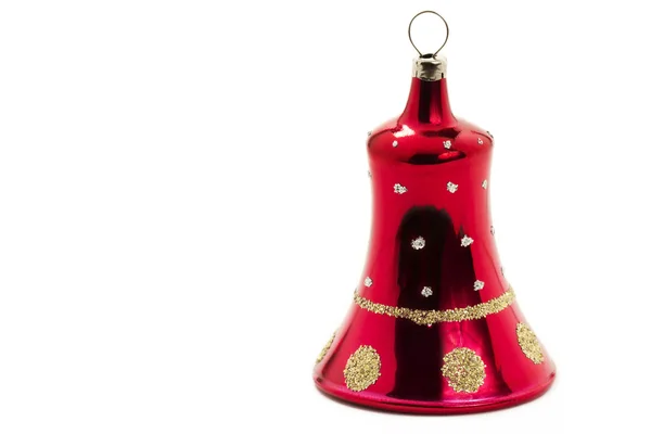 Adorno rojo de Navidad en forma de campana —  Fotos de Stock