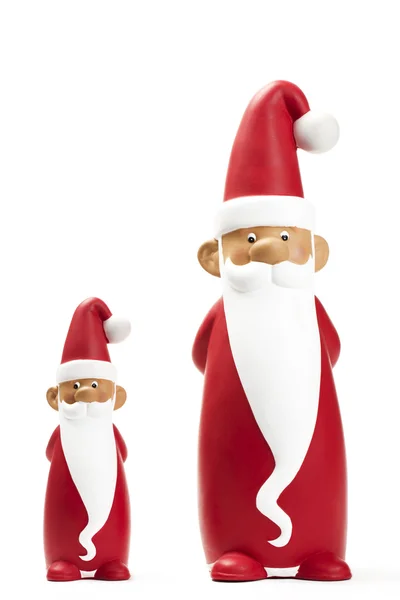 Zwei schlanke Weihnachtsmänner — Stockfoto