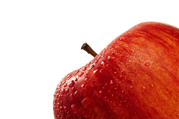 Nahaufnahme roter nasser Apfel — Stockfoto