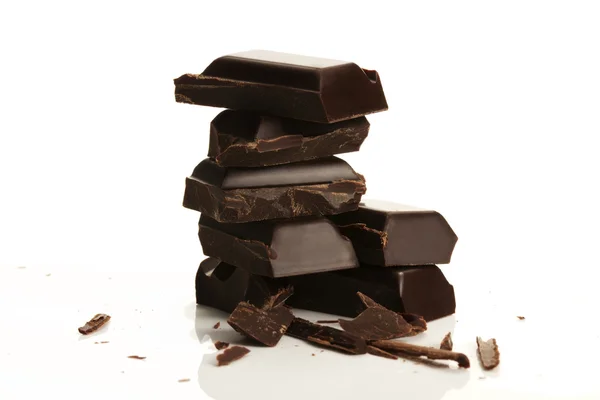 Stack of plain chocolate — Stock Photo, Image