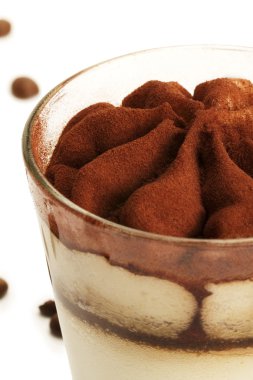 Tiramisu closeup on white clipart